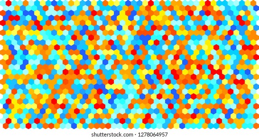 Hexagon grid background texture pattern colorful . Honeycomb vector background. Isometric geometry. Aspect Ratio 2:1