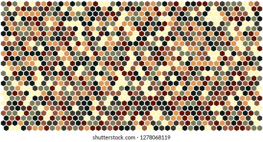 Hexagon grid background texture pattern colorful . Honeycomb vector background. Isometric geometry. Aspect Ratio 2:1