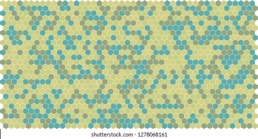 Hexagon grid background texture pattern colorful . Honeycomb vector background. Isometric geometry. Aspect Ratio 2:1