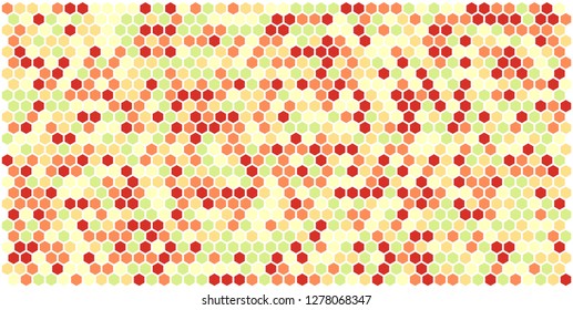 Hexagon grid background texture pattern colorful . Honeycomb vector background. Isometric geometry. Aspect Ratio 2:1