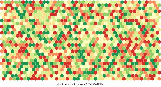 Hexagon grid background texture pattern colorful . Honeycomb vector background. Isometric geometry. Aspect Ratio 2:1