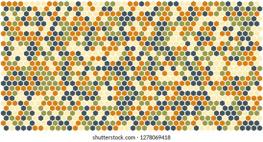 Hexagon grid background texture pattern colorful . Honeycomb vector background. Isometric geometry. Aspect Ratio 2:1