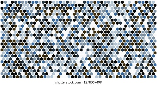 Hexagon grid background texture pattern colorful . Honeycomb vector background. Isometric geometry. Aspect Ratio 2:1
