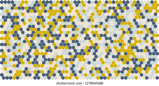 Hexagon grid background texture pattern colorful . Honeycomb vector background. Isometric geometry. Aspect Ratio 2:1