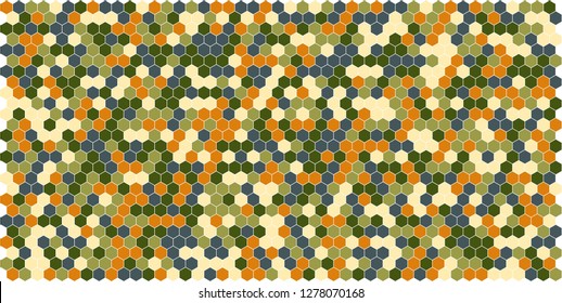 Hexagon grid background texture pattern colorful . Honeycomb vector background. Isometric geometry. Aspect Ratio 2:1