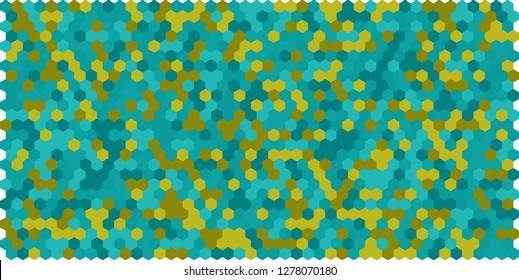 Hexagon grid background texture pattern colorful . Honeycomb vector background. Isometric geometry. Aspect Ratio 2:1