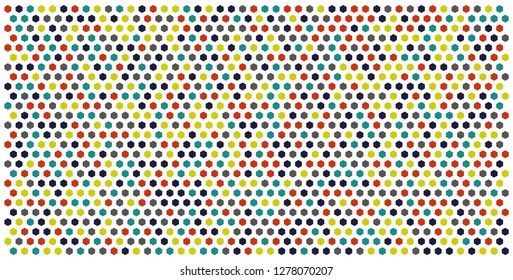 Hexagon grid background texture pattern colorful . Honeycomb vector background. Isometric geometry. Aspect Ratio 2:1