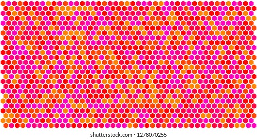 Hexagon grid background texture pattern colorful . Honeycomb vector background. Isometric geometry. Aspect Ratio 2:1