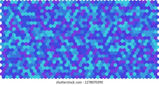 Hexagon grid background texture pattern colorful . Honeycomb vector background. Isometric geometry. Aspect Ratio 2:1