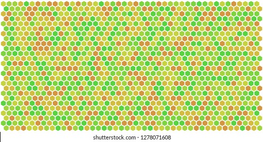 Hexagon grid background texture pattern colorful . Honeycomb vector background. Isometric geometry. Aspect Ratio 2:1