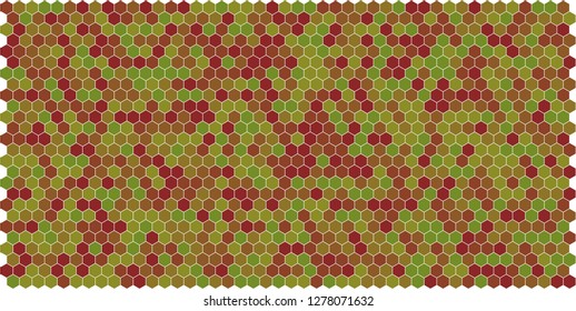 Hexagon grid background texture pattern colorful . Honeycomb vector background. Isometric geometry. Aspect Ratio 2:1
