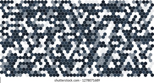 Hexagon grid background texture pattern colorful . Honeycomb vector background. Isometric geometry. Aspect Ratio 2:1