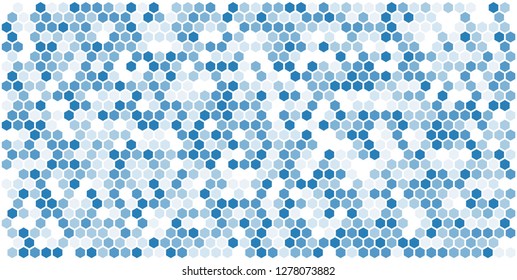 Hexagon grid background texture pattern colorful . Honeycomb vector background. Isometric geometry. Aspect Ratio 2:1
