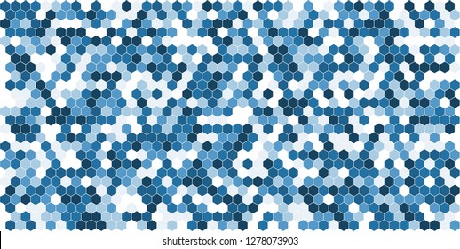 Hexagon grid background texture pattern colorful . Honeycomb vector background. Isometric geometry. Aspect Ratio 2:1