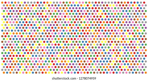 Hexagon grid background texture pattern colorful . Honeycomb vector background. Isometric geometry. Aspect Ratio 2:1