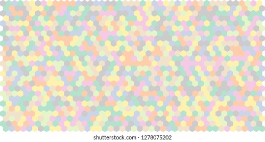 Hexagon grid background texture pattern colorful . Honeycomb vector background. Isometric geometry. Aspect Ratio 2:1