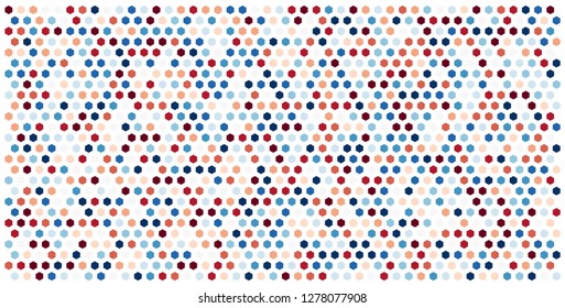 Hexagon grid background texture pattern colorful . Honeycomb vector background. Isometric geometry. Aspect Ratio 2:1