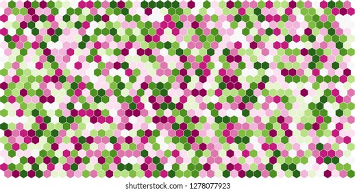 Hexagon grid background texture pattern colorful . Honeycomb vector background. Isometric geometry. Aspect Ratio 2:1