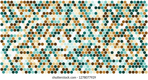 Hexagon grid background texture pattern colorful . Honeycomb vector background. Isometric geometry. Aspect Ratio 2:1