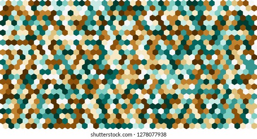 Hexagon grid background texture pattern colorful . Honeycomb vector background. Isometric geometry. Aspect Ratio 2:1