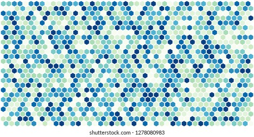 Hexagon grid background texture pattern colorful . Honeycomb vector background. Isometric geometry. Aspect Ratio 2:1