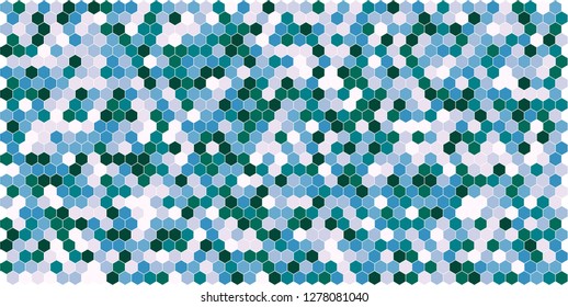Hexagon grid background texture pattern colorful . Honeycomb vector background. Isometric geometry. Aspect Ratio 2:1