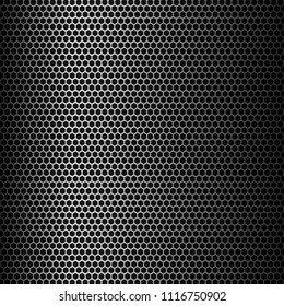hexagon grid metallic background with gradient