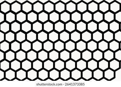 Hexagon Grid. A neatly arranged hexagonal pattern resembling a honeycomb, with symmetrical and repeating shapes. It offers a dynamic yet orderly feel, perfect for modern, futuristic, infographic, as 