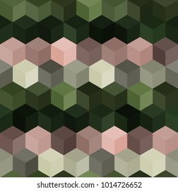 Hexagon grid seamless vector background.  Laconic polygons with six corners geometric graphic design.  Trendy colors hexagon cells tile pattern for banner or cover.  Honeycomb shapes modern backdrop.