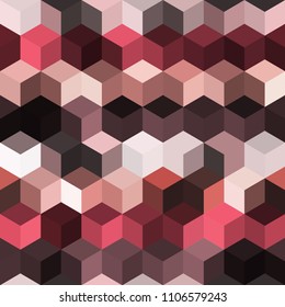 Hexagon grid seamless vector background. Technological polygons six corners geometric design. Trendy colors hexagon cells pattern for card or cover. Honeycomb shapes mosaic backdrop.