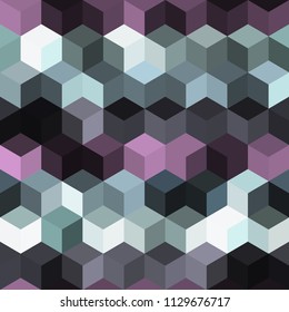 Hexagon grid seamless vector background. Minimal polygons bauhaus corners geometric design. Trendy colors hexagon cells pattern for game ui. Honeycomb shapes mosaic backdrop.