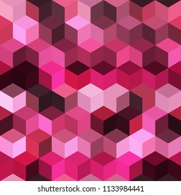 Hexagon grid seamless vector background. Minimal polygons bauhaus corners geometric design. Trendy colors hexagon cells pattern for web or cover. Hexagonal shapes modern backdrop.