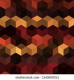 Hexagon grid seamless vector background. Stylized polygons bauhaus corners geometric design. Trendy colors hexagon cells pattern for game background. Hexagonal shapes modern backdrop.