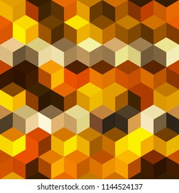 Hexagon grid seamless vector background. Stylized polygons bauhaus corners geometric design. Trendy colors hexagon cells pattern for card or cover. Hexagonal shapes modern backdrop.