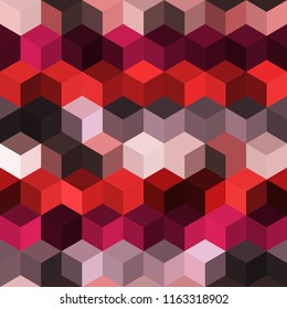 Hexagon grid seamless vector background. Stylized polygons bauhaus corners geometric design. Trendy colors hexagon cells pattern for banner or cover. Honeycomb shapes mosaic backdrop.