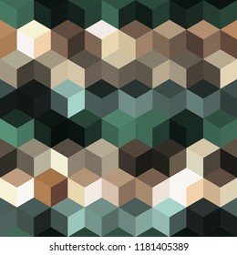 Hexagon grid seamless vector background. Stylized polygons bauhaus corners geometric design. Trendy colors hexagon cells pattern for game ui. Hexagonal shapes modern backdrop.