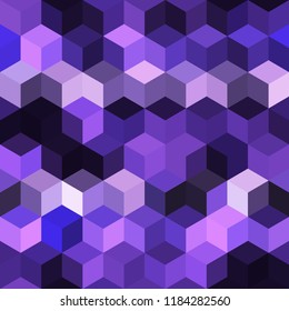 Hexagon grid seamless vector background. Stylized polygons bauhaus corners geometric design. Trendy colors hexagon cells pattern for game background. Honeycomb cube shapes mosaic.