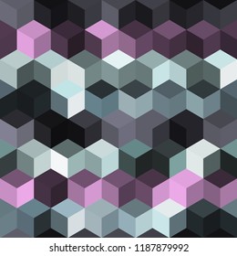 Hexagon grid seamless vector background. Childish polygons bauhaus corners geometric design. Trendy colors hexagon cells pattern for game background. Hexagonal shapes modern backdrop.