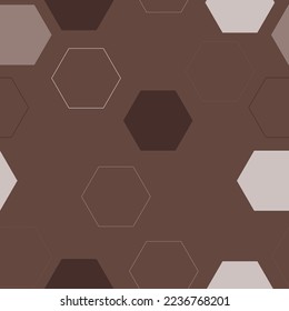Hexagon grid seamless vector background. Technological polygons six corners geometric design. Trendy colors hexagon cells tile pattern for banner or cover. Repeating Pattern Tile Swatch Included.