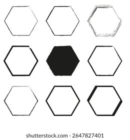 Hexagon-rastervorm. Vectorfiguur van de honingraat. Zwart cel contrast. Abstracte geometrische vorm.