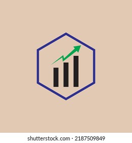 logotipo de crecimiento hexagonal en vector