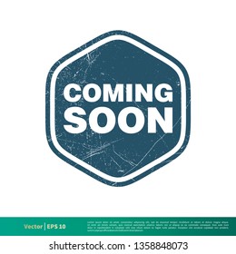 Hexagon Grunge Coming Soon Vector Banner Template Illustration Design. Vector EPS 10.