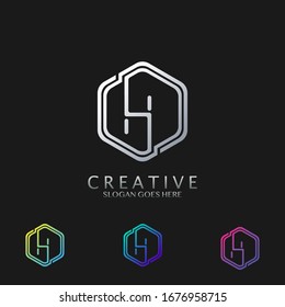 Diseño vectorial del logotipo Hexagon H Lettter para empresas de tecnología y más marcas