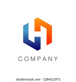 Hexagon with H Negative Space Logo