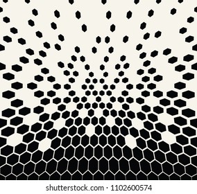 hexagon halftone geometric vector patter