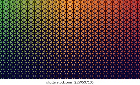 Hexagon halftone gradient texture. Abstract black grunge background. Geometric retro halftone tech overlay. Diamond halftone background with gradient colors.