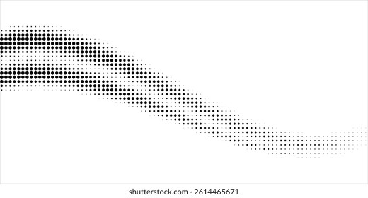 Hexagon halftone gradient texture. Abstract black grunge background. Geometric retro halftone tech wallpaper. Fading wavy hexagonal pattern backdrop. Vector vanishing honeycomb grunge bitmap overlay