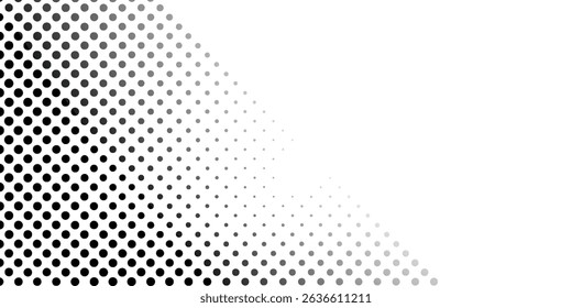 Hexagon halftone gradient texture. Abstract black grunge background. Geometric retro halftone tech overlay. Fading wavy hexagonal pattern backdrop. Vector vanishing honeycomb grunge modern