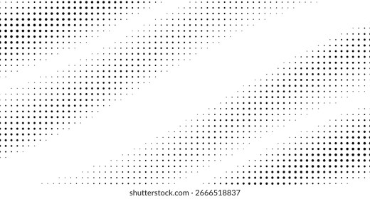 Textura de gradiente de semitono hexagonal. Abstractas fondo negro grunge. Fondo de pantalla técnico geométrico retro de medio tono. Fondo de patrón hexagonal ondulado desvanecido. Superposición de mapa de bits de grunge de panal de abeja que desaparece de Vector