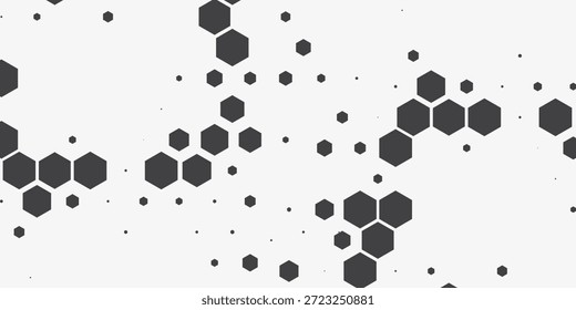 Textura de gradiente de semitono hexagonal. Abstractas fondo negro grunge. Superposición geométrica de tecnología de semitonos retro. Fondo de patrón hexagonal ondulado desvanecido. Vector